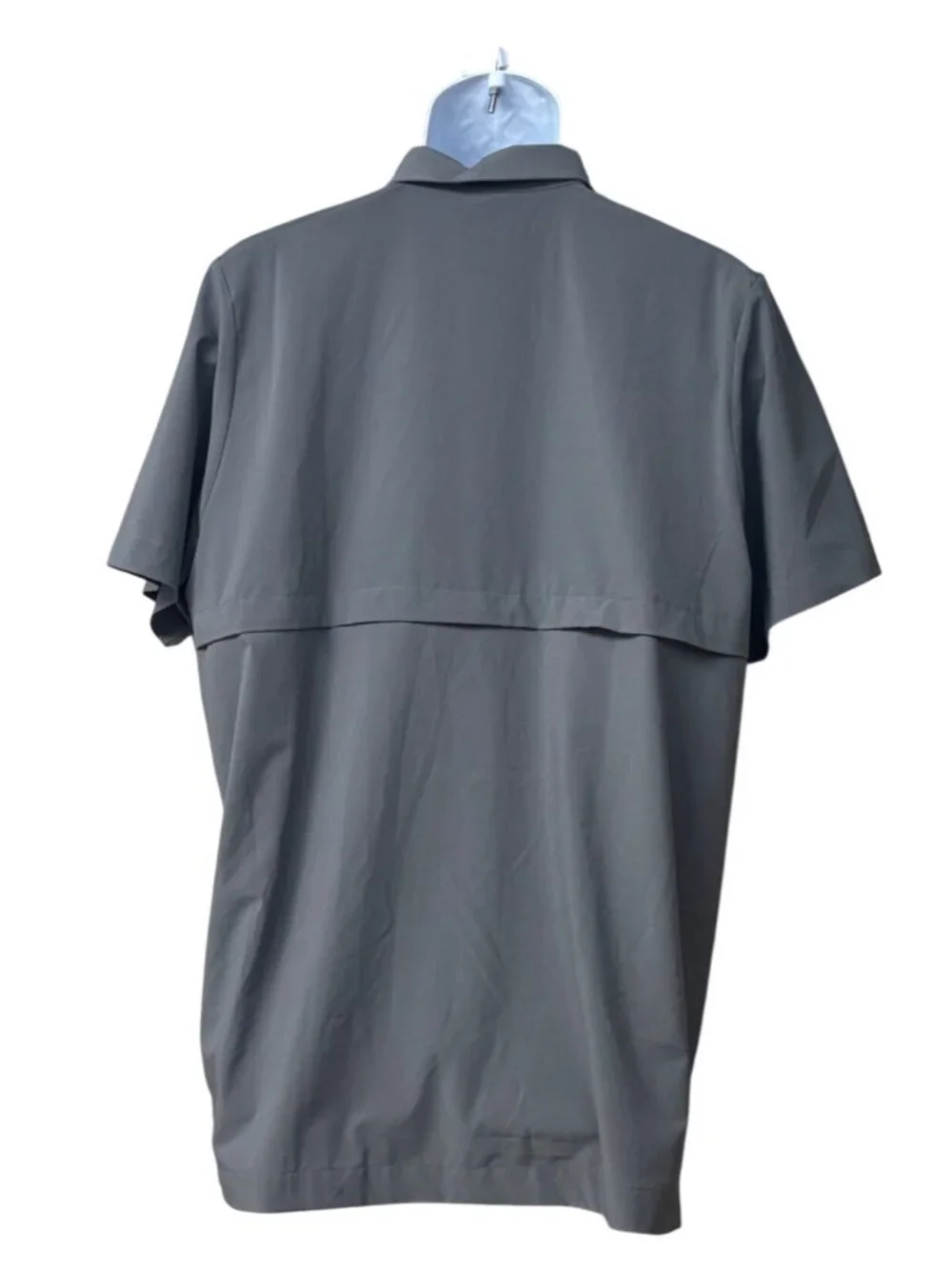 Adidas Men’s Short-Sleeve Button-Up  Polo Shirt, Sz. M, Gray-production Sample